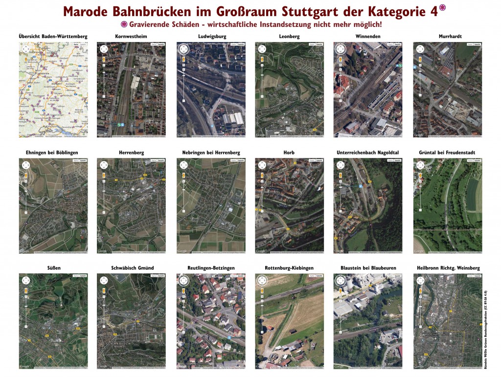 Übersicht marode DB-Brücken Großraum Stgt